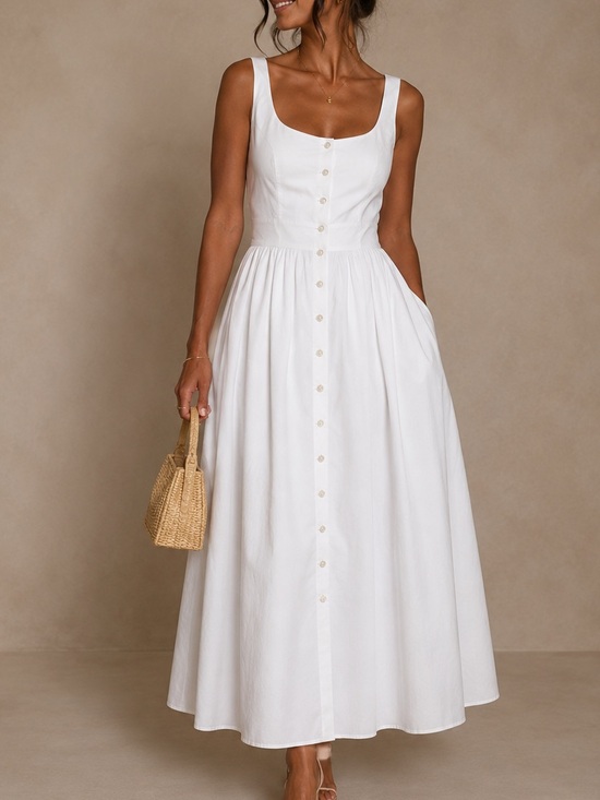 J. Crew Dresses & Skirts - J. Crew Button front 100% Cotton Poplin Dress white size 10
